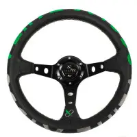 Руль спортивный Vertex 1996 с выносом экокожа тисненая (зеленый)