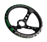 Руль спортивный Vertex 1996  с выносом экокожа без перфорации (зеленый)