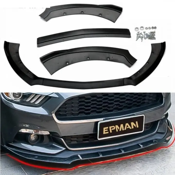 Front Bumper Lip Mustang Black