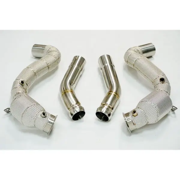 Mercedes W205 C63 AMG Catted Downpipes with Heat Shield 2015+