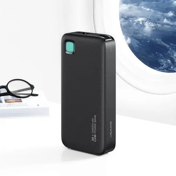 20W Digital Display Fast Charging Power Bank With Type-C Retractable Cable 10000mAh - CD224