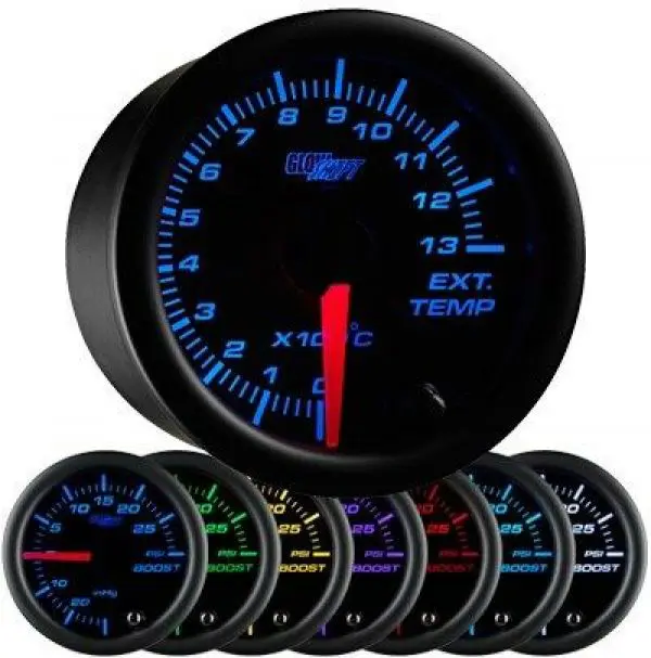 Black 7 Color 1300 Celsius Exhaust Gas Temperature Gauge