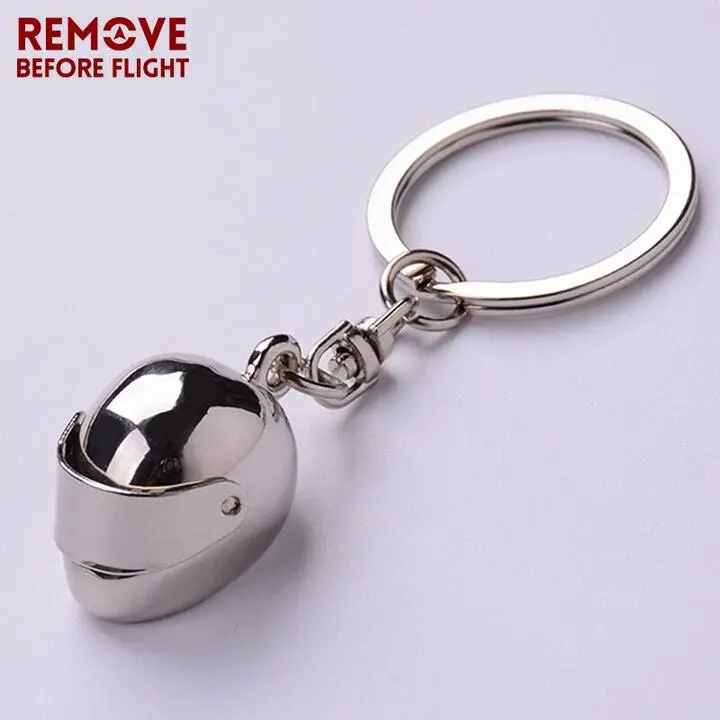 Key Rings Silver Helmet