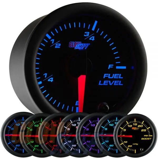 Black 7 Color Fuel Level Gauge