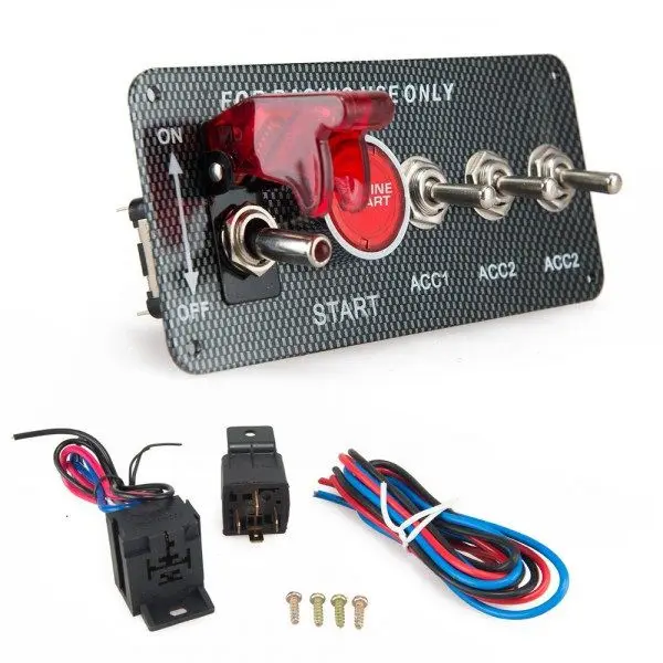 Racing Car Engine Start Push Button Ignition Switch Panel With 3 Tumbler