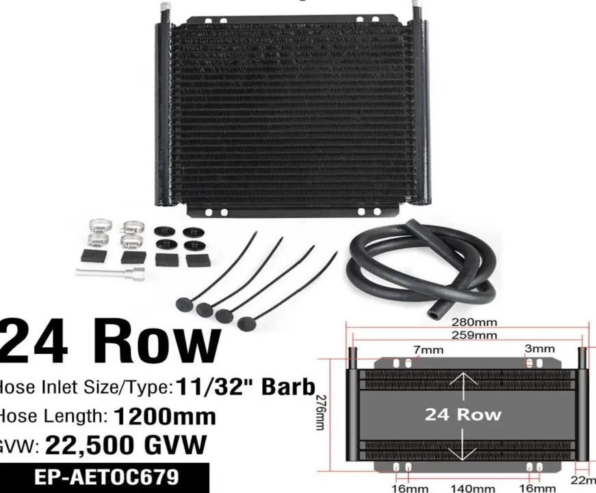 Transmission Oil Cooler 24 Row Black
