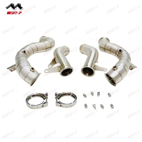 Mercedes W213 M178 E63 AMG V8 Downpipe with Heat Shield